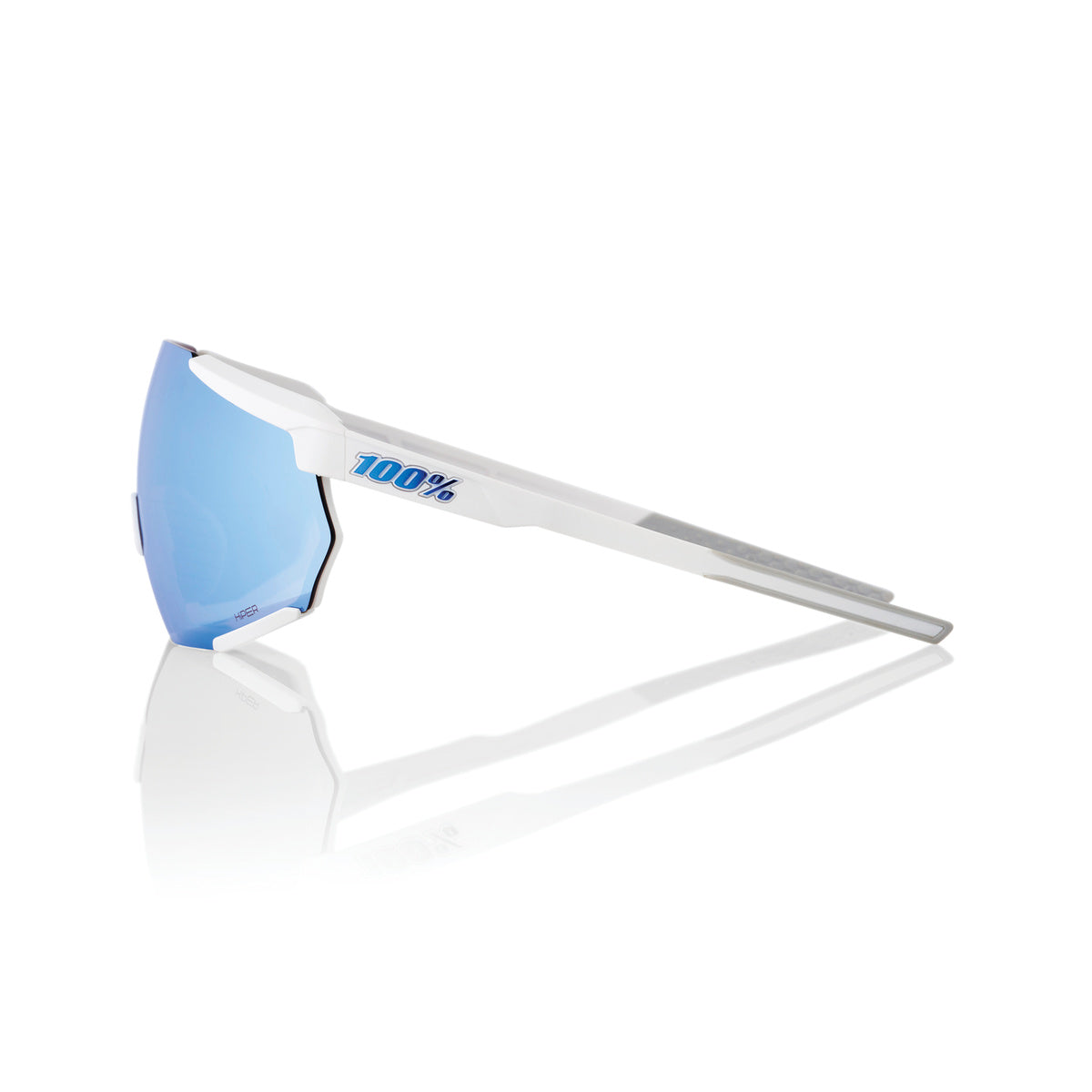 RACETRAP 3.0 - Matte White - HiPER Blue Multilayer Mirror Lens
